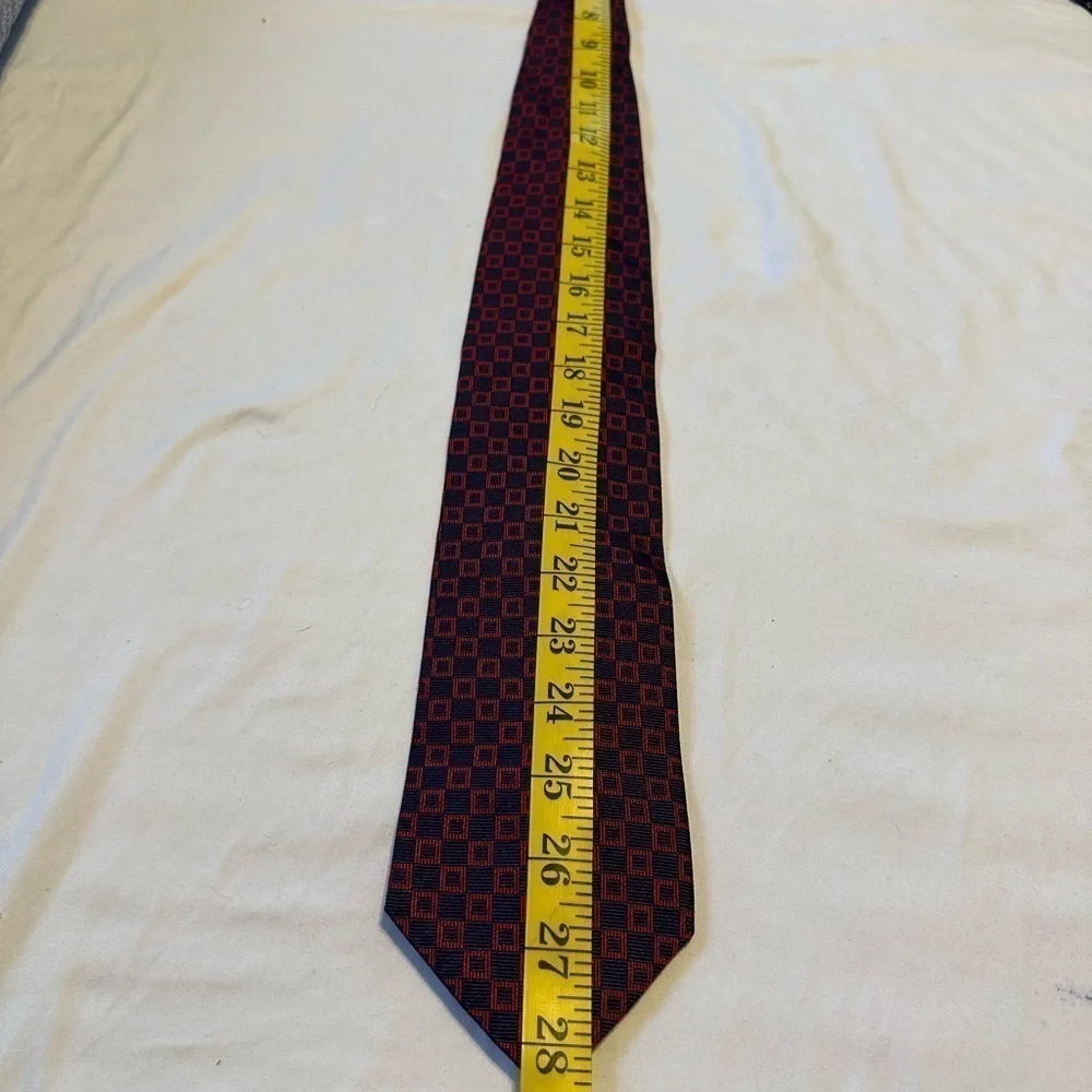 Jack English Richel Repp Tie Navy Red 100% Silk Handmade in Spain 56” x 3.75”